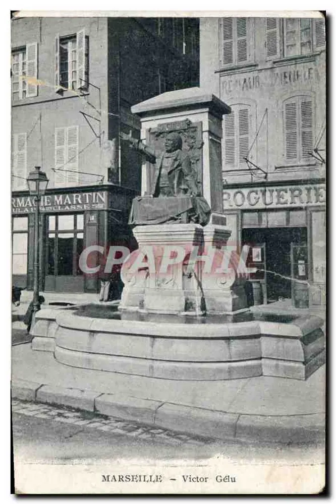 Marselha — Victor Gélu — estátua sobre fonte - Frente