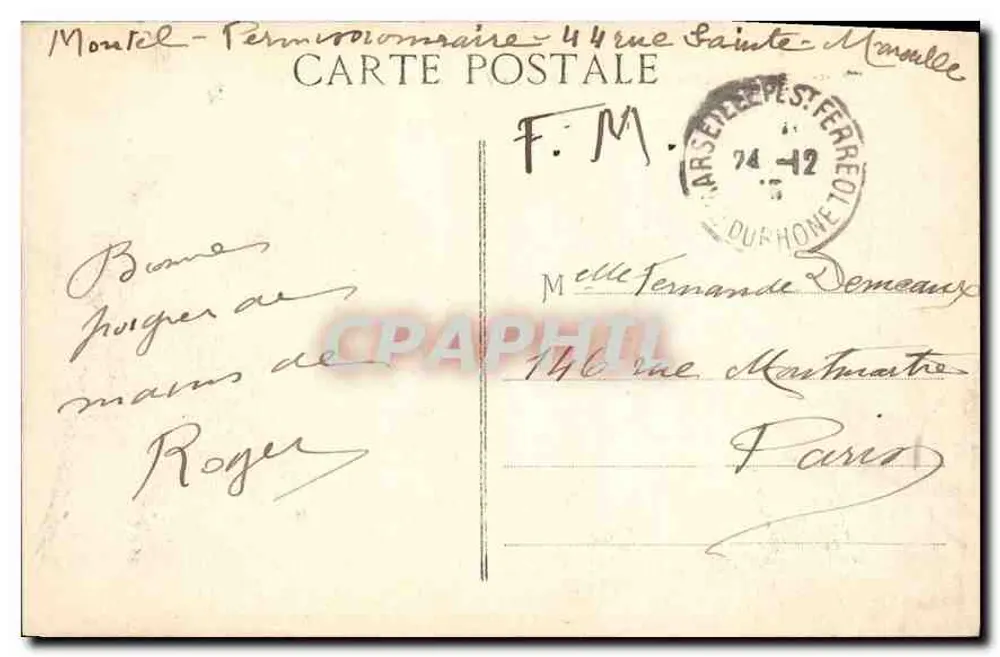 Marselha — O Palácio Longchamp — I.P. - Verso