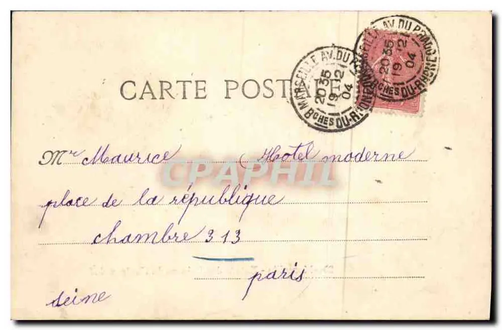 Marselha - Entrada das Prisões do Castelo de If — Bilhete postal antigo n°25, editor não identificado - Verso