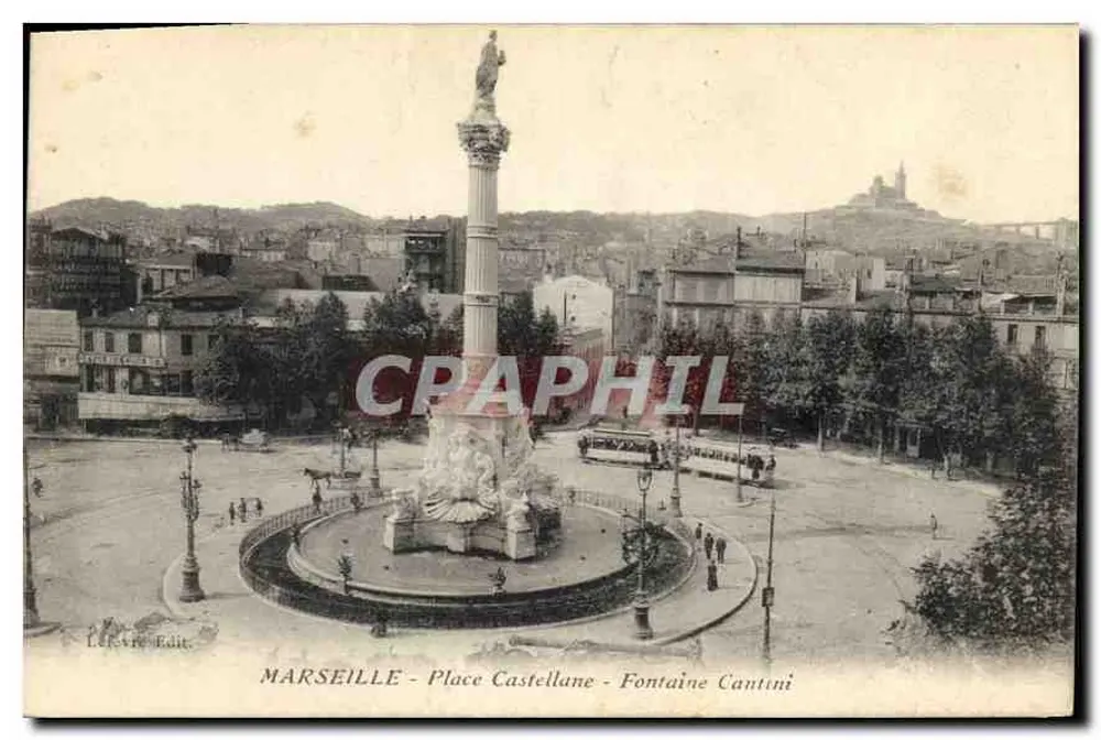 MARSEILLE - Place Castellane - Fontaine Cantini — Léclère Edit. - Vorderseite