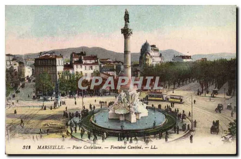 Marseille — Place Castellane — Fontäne Cantini — LL. n° 313 - Vorderseite