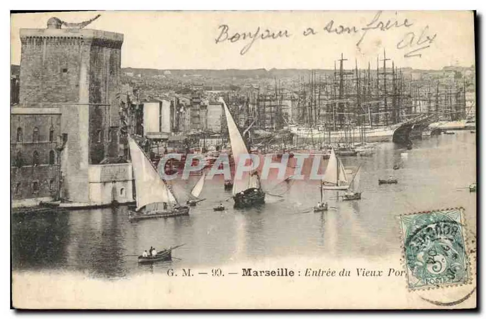 Marseille — Eingang zum Alten Hafen — G. M. - 99 - Vorderseite