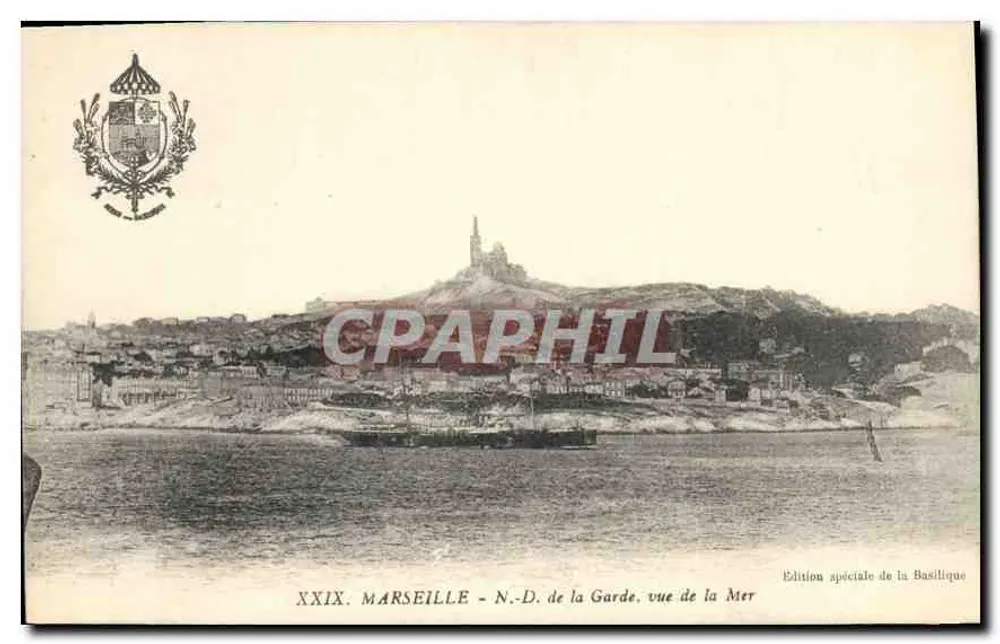 Marseille - N.-D. de la Garde, Ansicht von der See — Sonderausgabe der Basilika, n° XXIX - Vorderseite