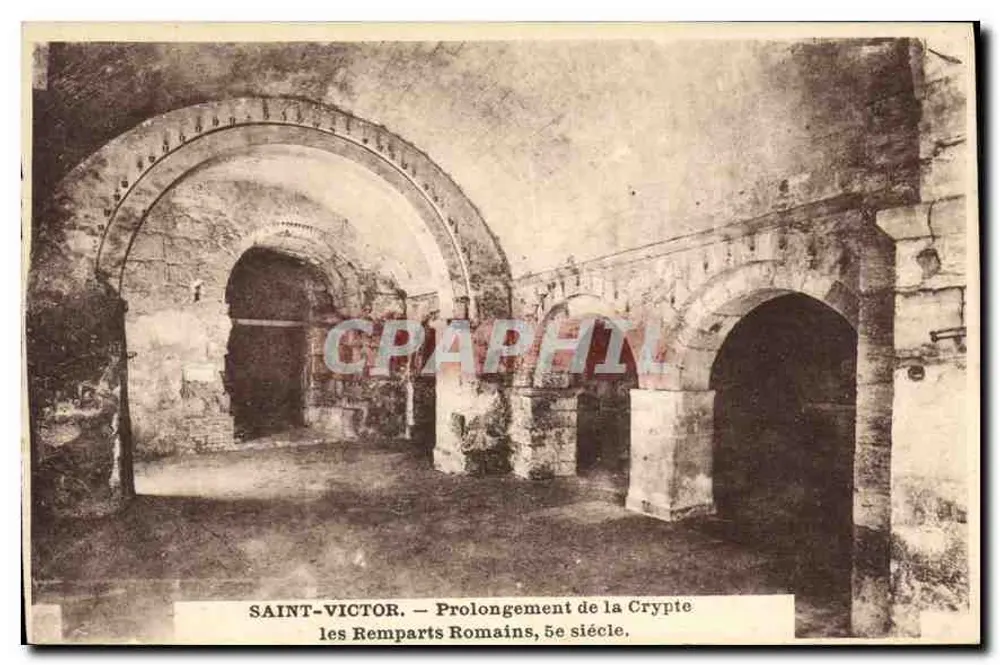 Saint-Victor — Verlängerung der Krypta, die römischen Mauern, 5. Jahrhundert. - Vorderseite
