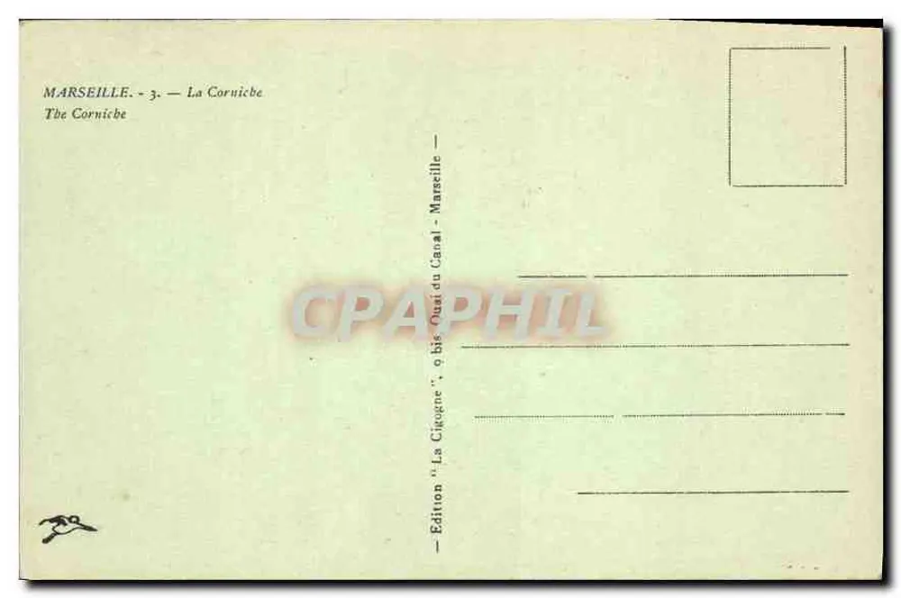 Marseille — A Coruicbe — Edição 'La Cigogne' - Verso