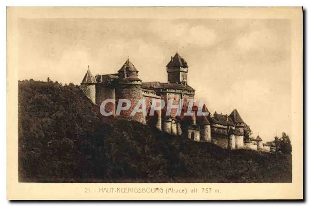 Haut-Kœnigsbourg (Alsace) — castelo na colina — editor 'La Cigogne', Strasbourg - Frente