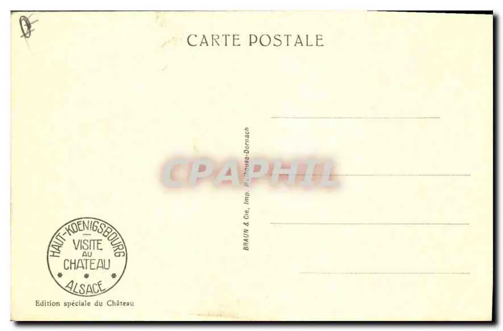 Haut-Kœnigsbourg — Luftbild — Braun & Cie, Verlag Dornach - Rückseite