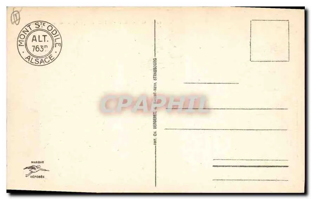 Mont-Sainte-Odile (alt. 763m) — Rocher d'Oberkirch — editor não identificado, número de série 22 - Verso