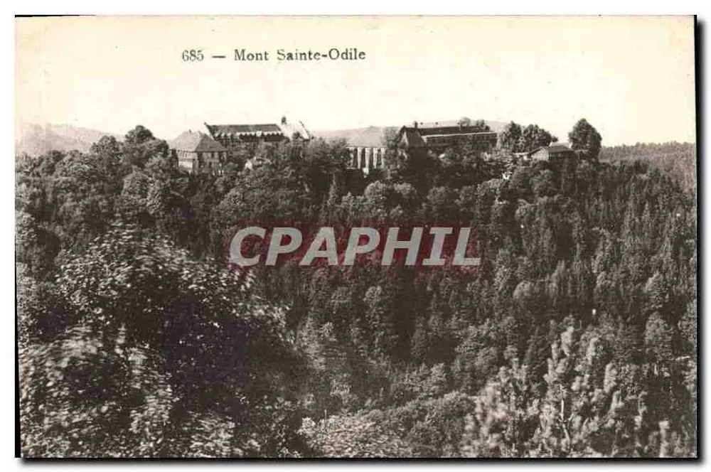 Monte Sainte-Odile — vista do mosteiro sobre colina florestada — Edição Alsacienne Paulus & Reich, Strasbourg - Frente