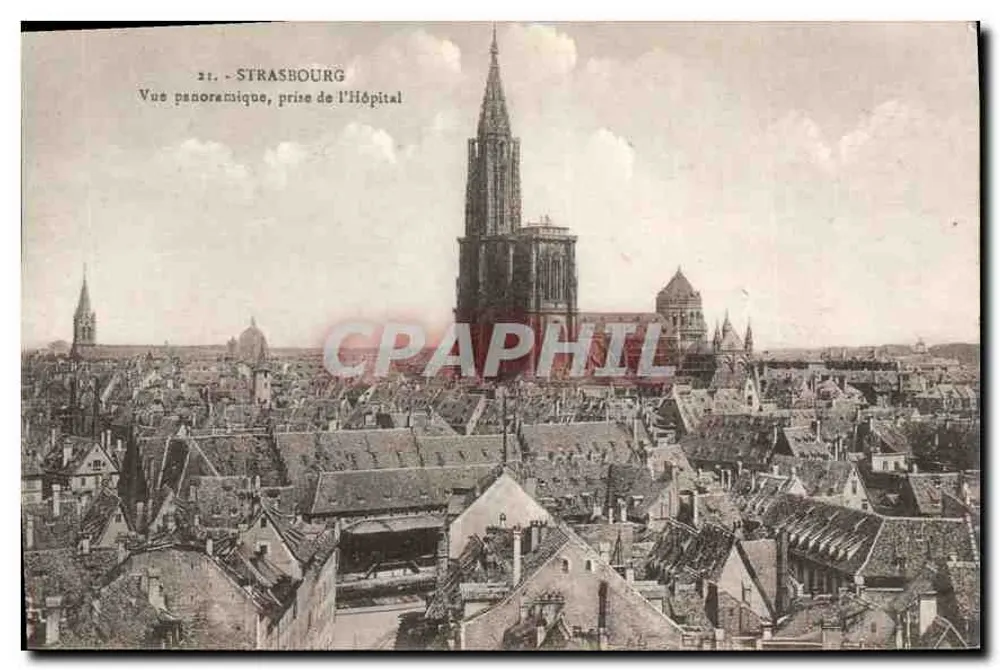 Straßburg — Panoramablick vom Krankenhaus — Verlag Marque Bergeret, Straßburg - Vorderseite