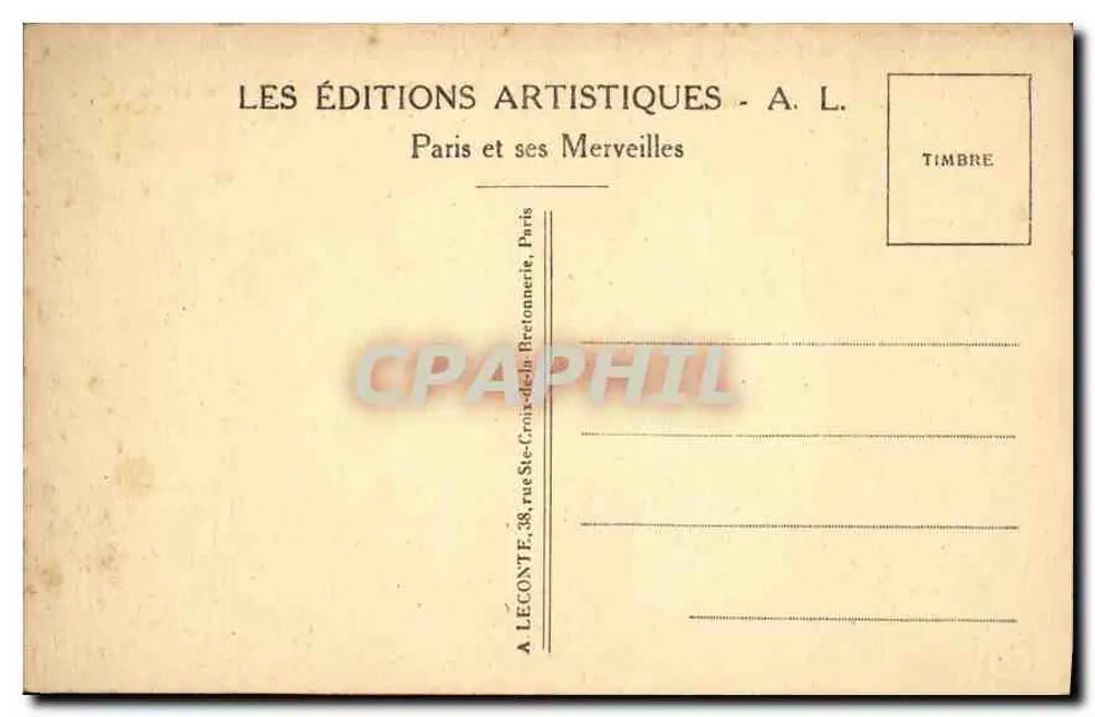 Paris — A Conciergerie — A. L. (n° 226) - Verso