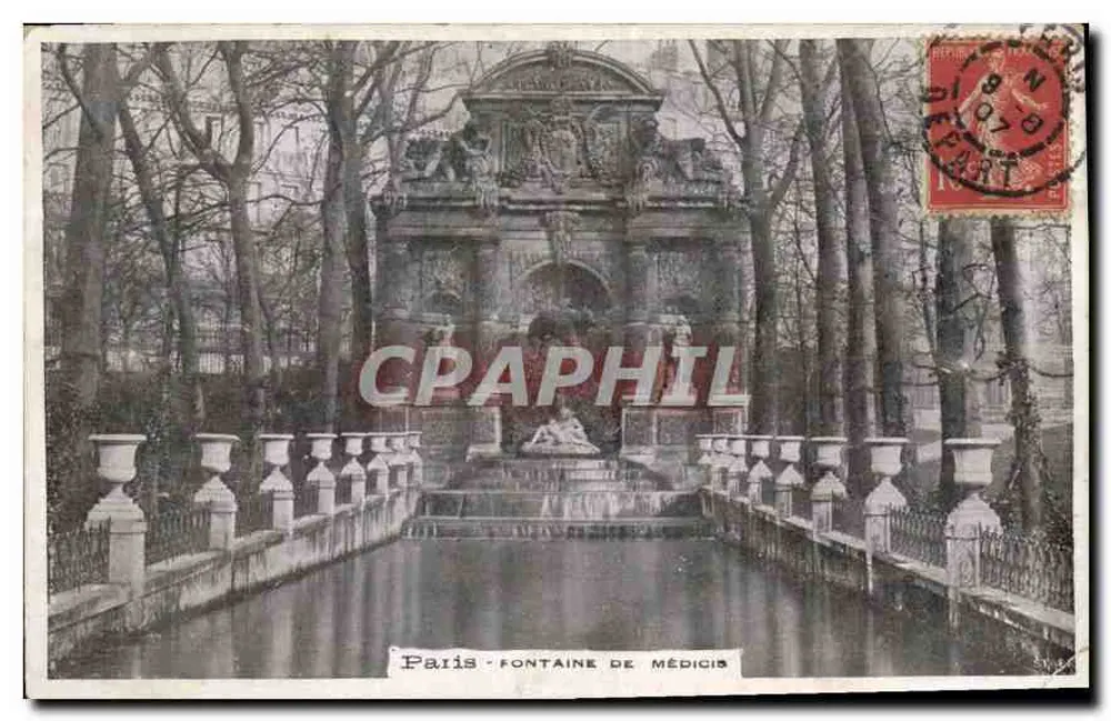 Paris - Fontaine de Médicis — vista no inverno, editor não visível - Frente