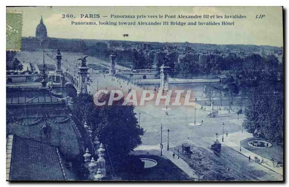 PARIS — Panorama nahe dem Pont Alexandre III und den Invaliden — LIP, Nr. 260 - Vorderseite