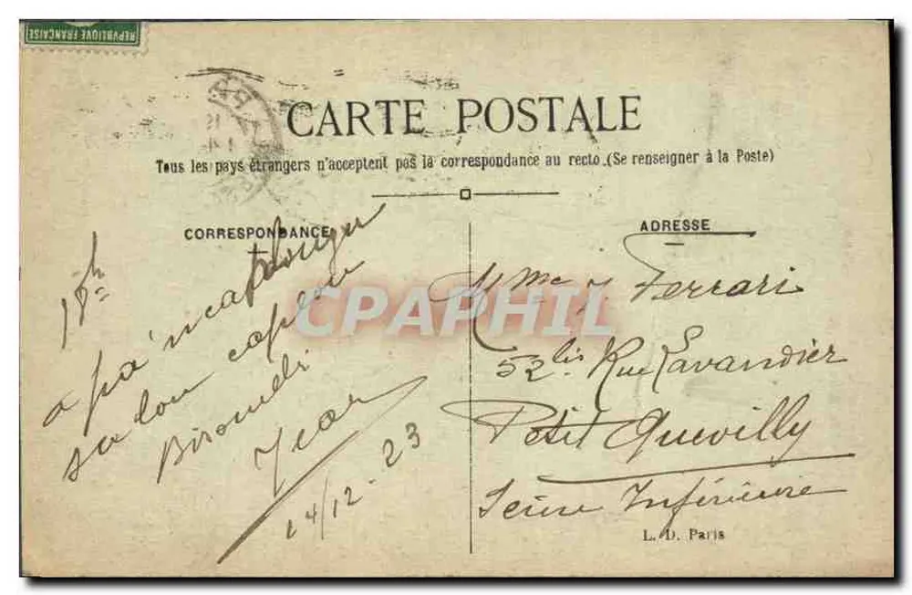 PARIS — Turm St. Jacques und Rue de Rivoli — L. D. - Rückseite