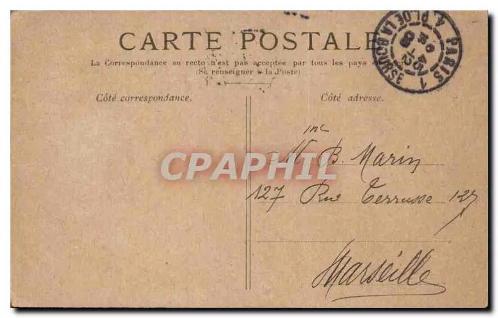 Paris — A Estátua da República — editor Vourecuir - Verso