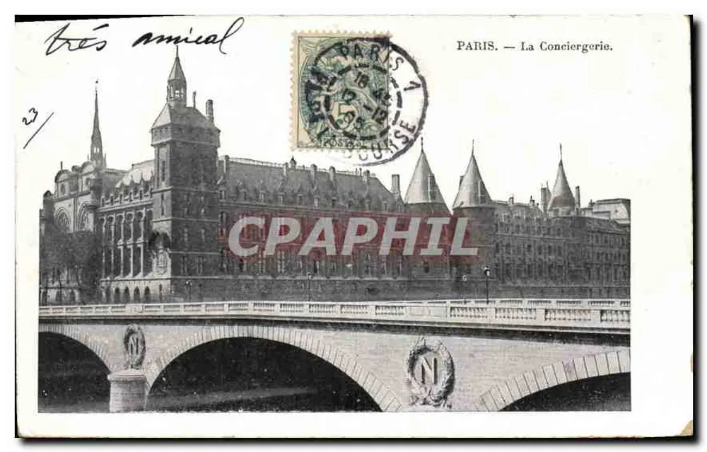 Paris — A Conciergerie — editor não visível - Frente
