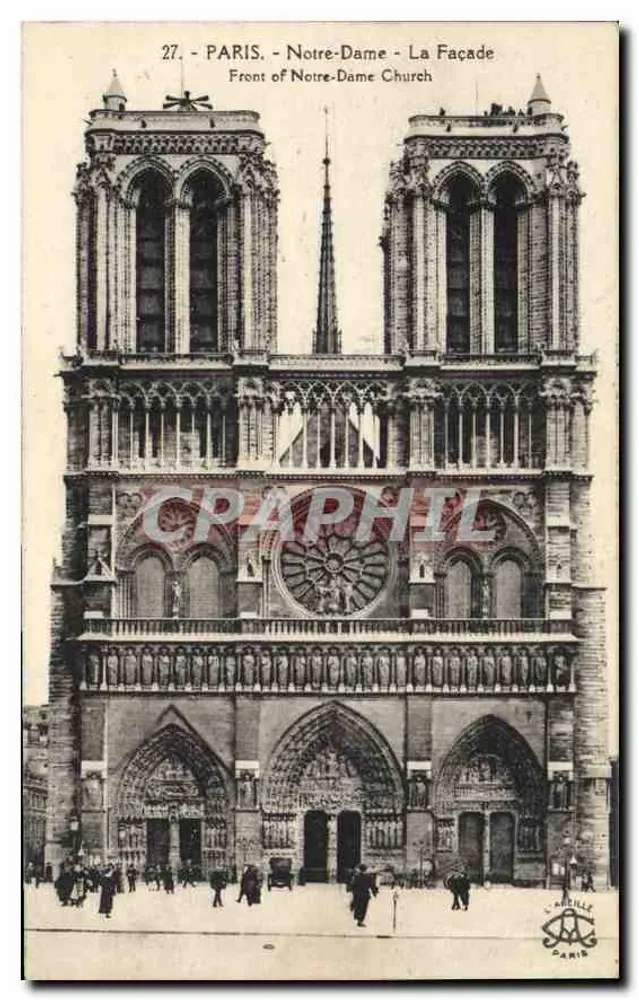 Paris - Notre-Dame - A Fachada — L. Archile, Paris, n°27 - Frente