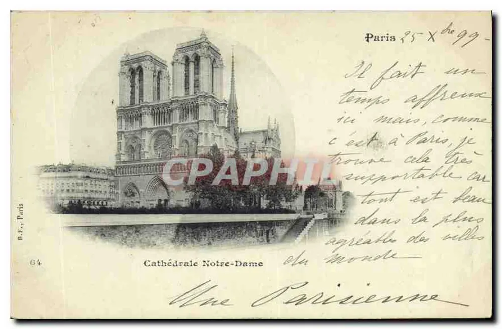 Catedral de Nossa Senhora de Paris — Paris — B.R., Paris, n° 64 - Frente