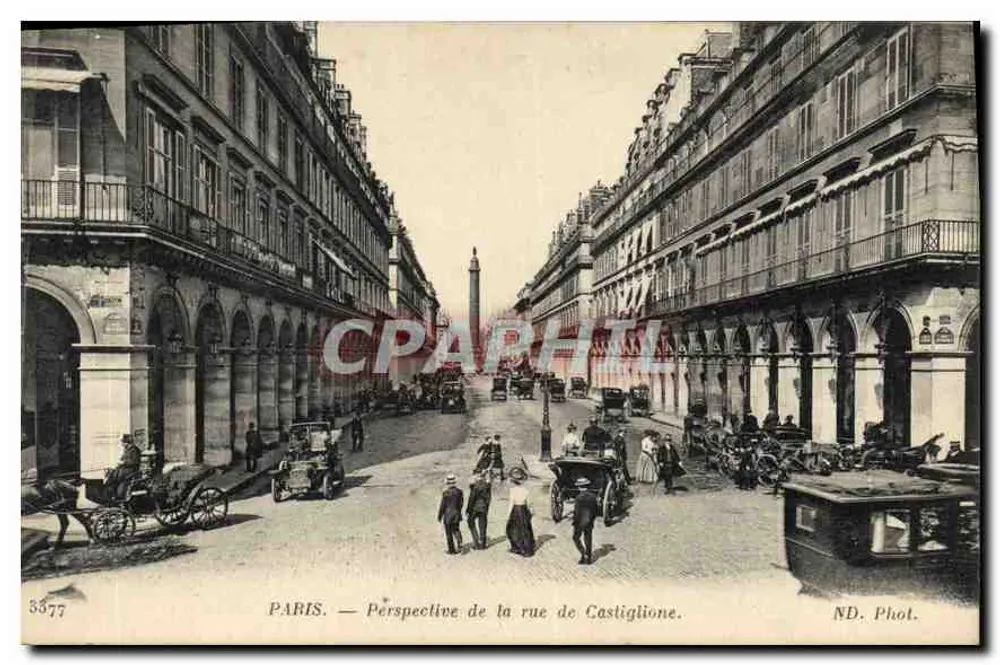 PARIS — Perspectiva da rue de Castiglione — ND. Fotografia. - Frente