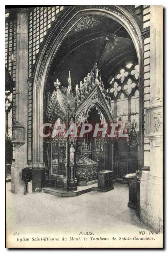 Kirche Saint-Etienne du Mont, das Grab der Sainte-Geneviève — Paris — ND. Phot. - Vorderseite