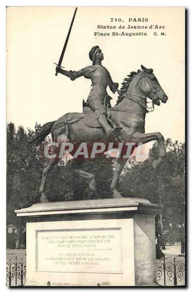 Estatua de Joana d'Arc — Praça Saint-Augustin — C.M. (720. PARIS) - Frente