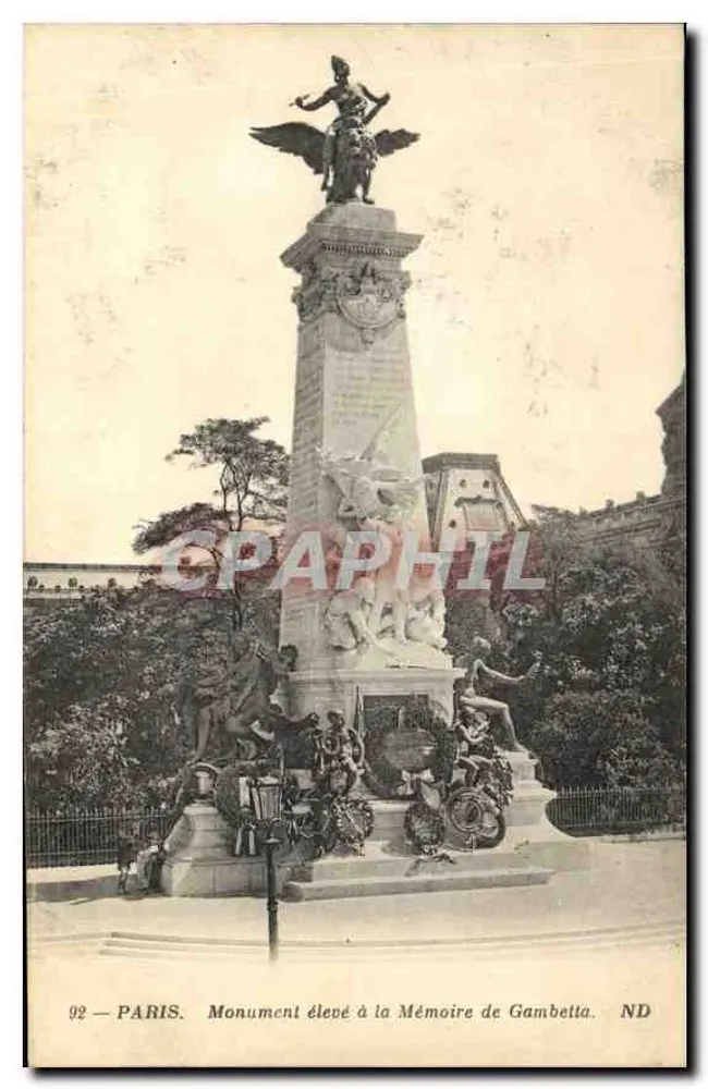 Paris — Monument erguido em homenagem a Gambetta — 92 - Frente