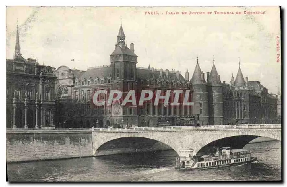 Paris - Palácio da Justiça e Tribunal de Comércio — A. Dufilho, Paris - Frente