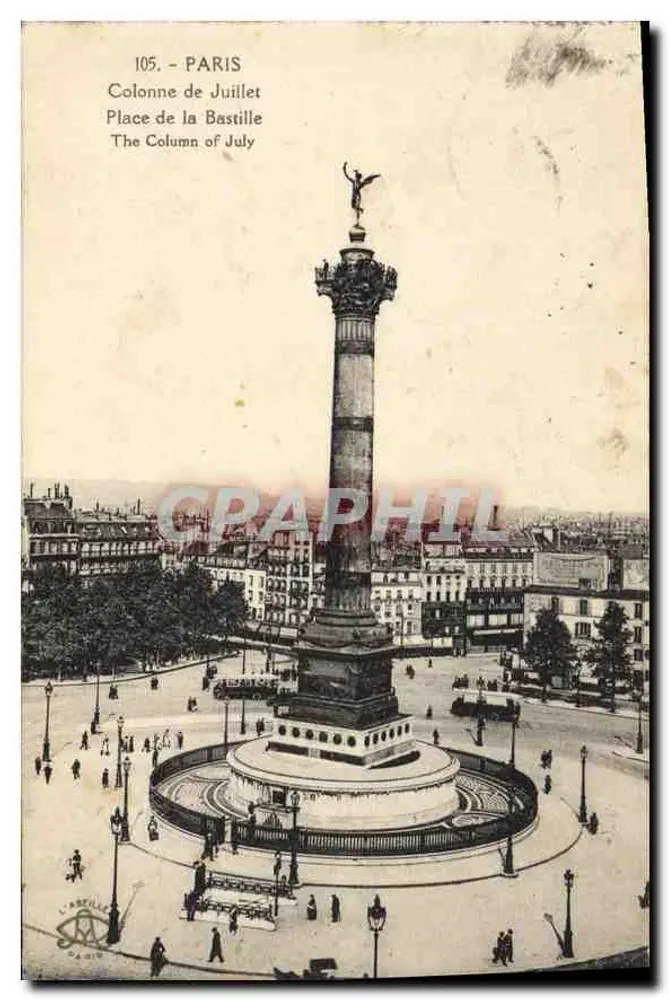Paris - Säule vom Juli - Place de la Bastille — Verlag L'ASTILLE, n° 105 - Vorderseite