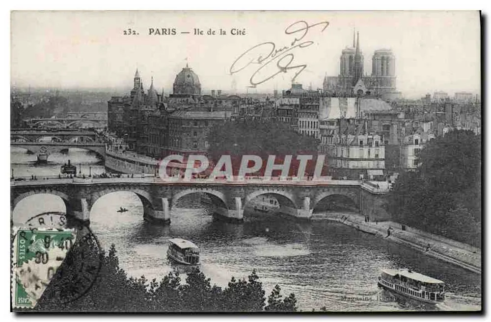 PARIS — Ilha de Cité — Graphphil, n° 232 - Frente