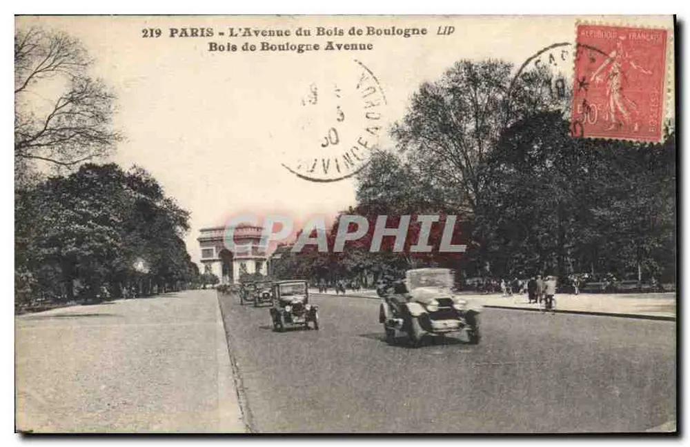 Paris - Die Avenue du Bois de Boulogne — Verlag LIP, Nr. 219 - Vorderseite