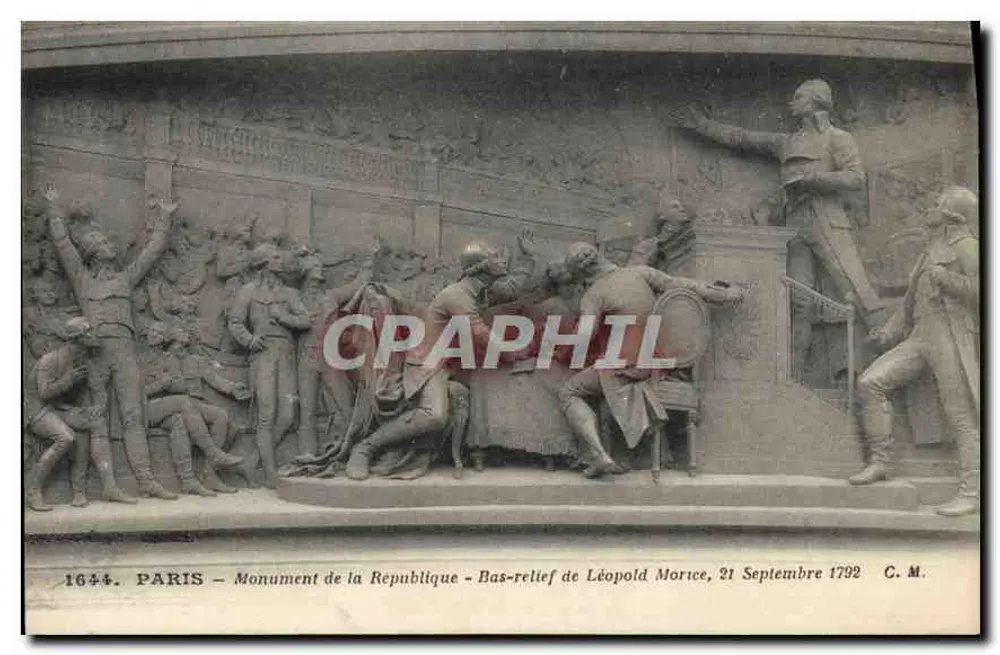 Paris — Monumento da República — Bas-relief de Léopold Morice, 21 de Setembro de 1792 - Frente