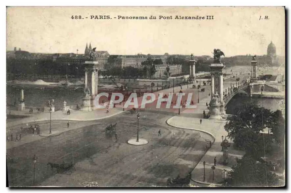 Paris - Panorama do Ponte Alexandre III — J. H. n° 488 - Frente