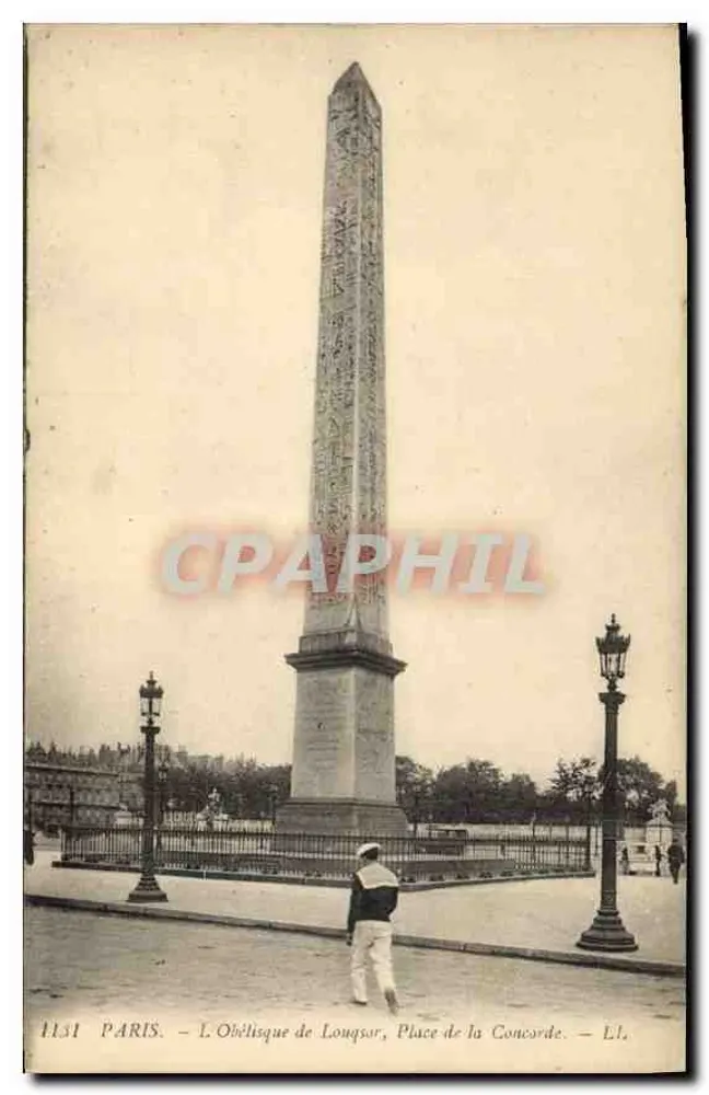 Paris — Der Obelisk von Luxor, Place de la Concorde — Verlag LL - Vorderseite