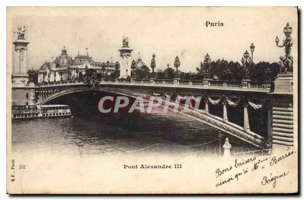 Ponte Alexandre III — Paris — B.F. Paris n°32 - Frente