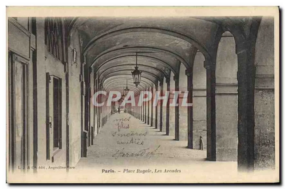 Paris — Praça Royale, As Arcades — L. J. & Cie, Angoulême, Paris - Frente