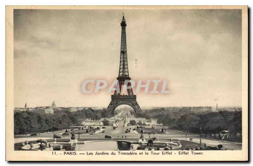 Paris — Die Gärten des Trocadéro und die Eiffelturm — n°11 - Vorderseite