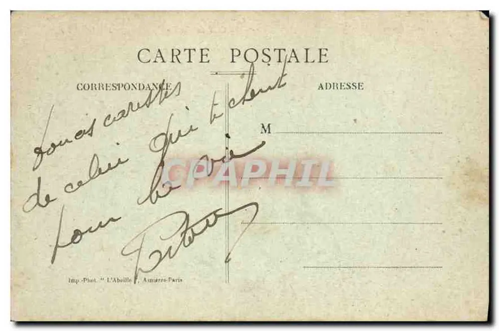 Paris — La Cour du Carrousel et monument de Gambetta — Imp. Phot. L'Abeille, Asnières - Verso