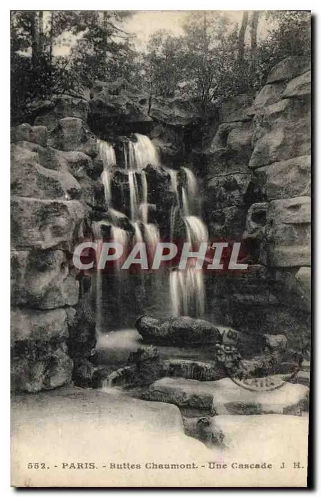 Paris - Buttes Chaumont - Uma Cascata - J. H. - n° 552 - Frente