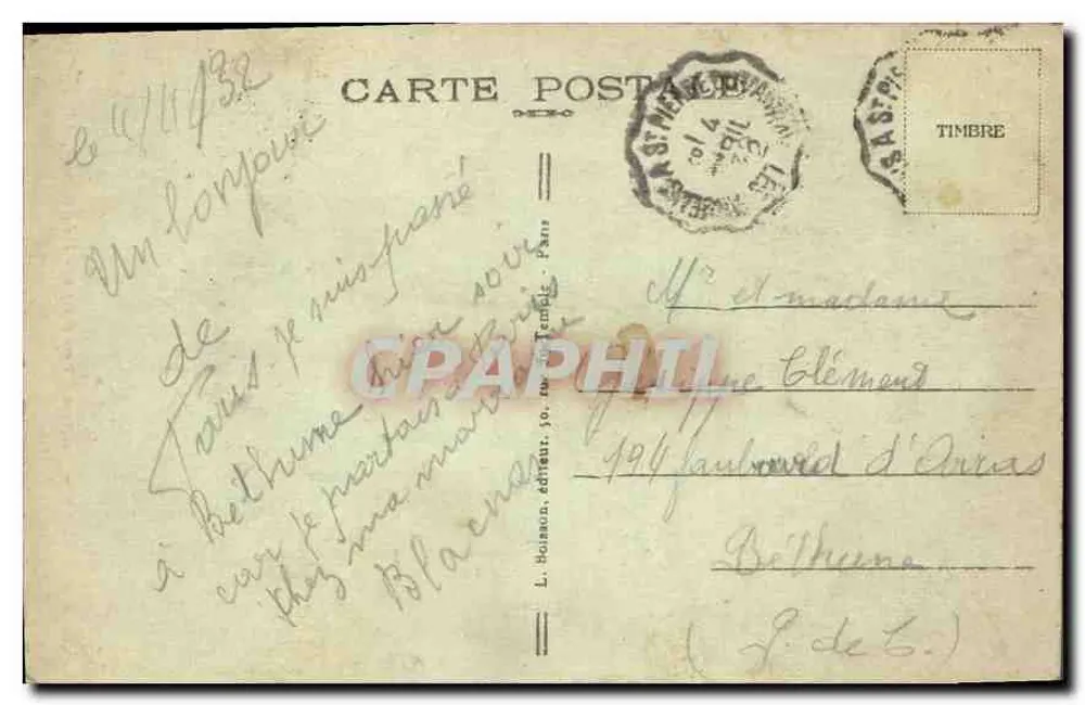 Paris - Buttes Chaumont - Uma Cascata - J. H. - n° 552 - Verso