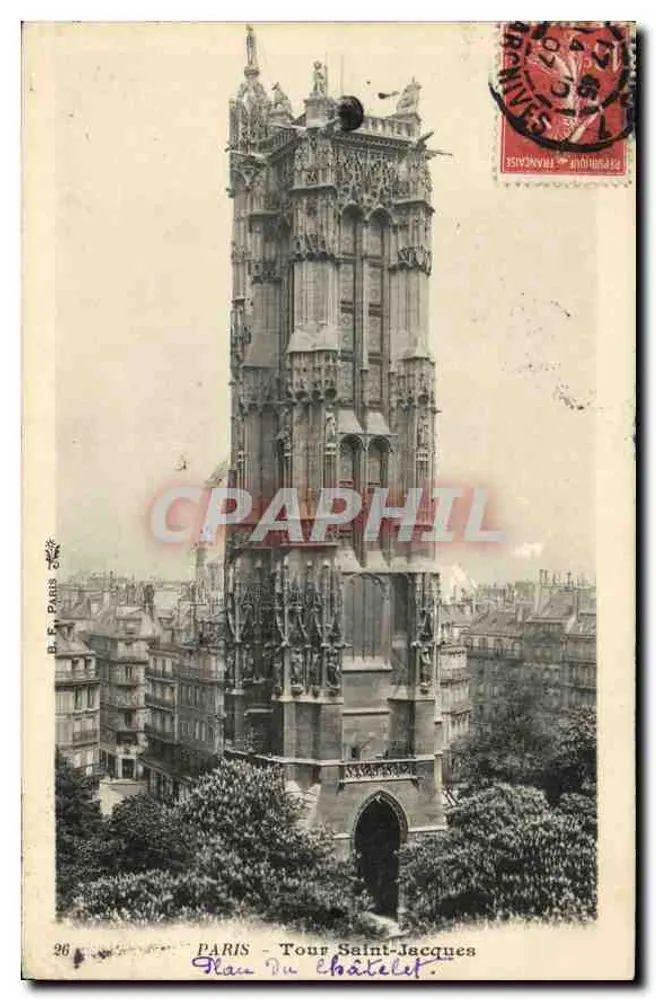 Paris - Torre Saint-Jacques - Praça du Châtelet — B.P. Paris n°26 - Frente