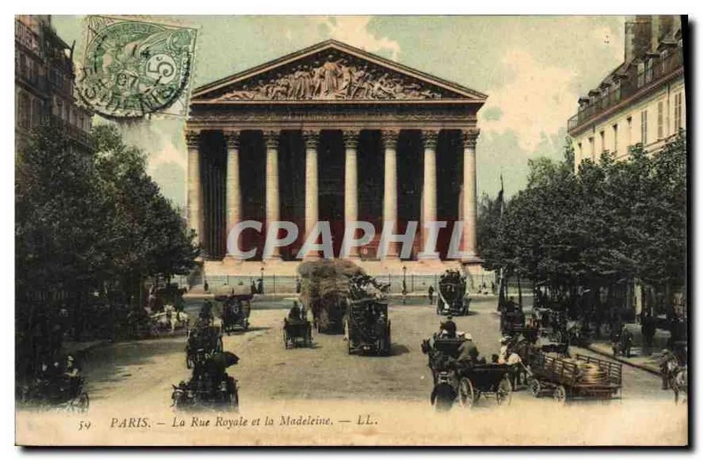 París — La Rue Royale y la Madeleine — LL. n° 59 - Anverso