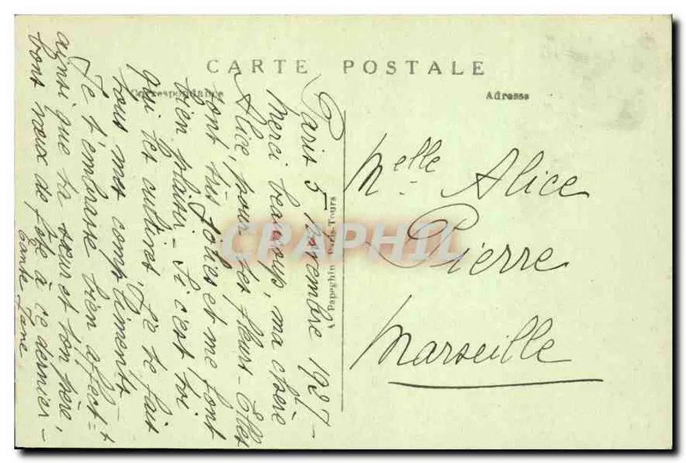 Paris — Panorama der Tuileries und des Arc de Triomphe du Carrousel — A. P. - Rückseite
