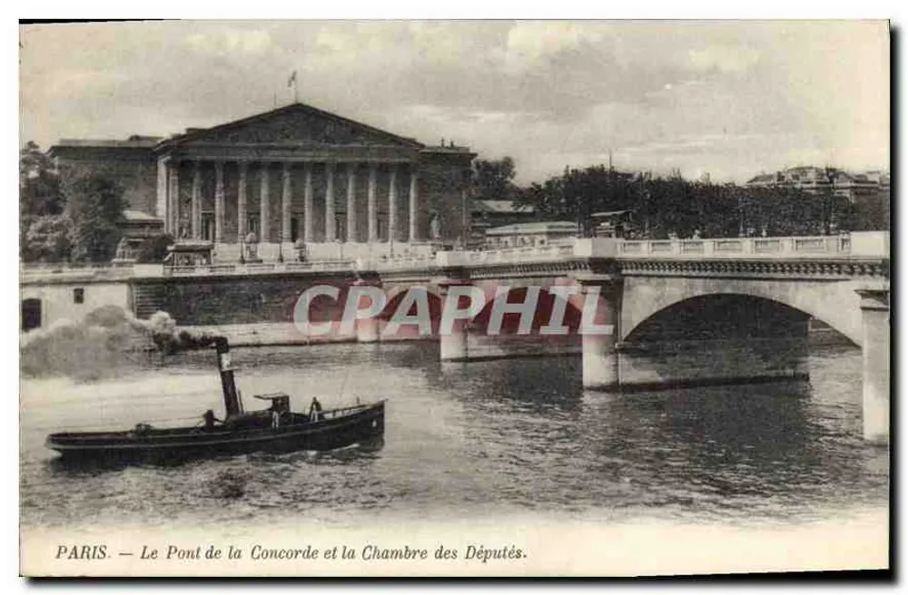 Paris — Die Brücke der Konkordanz und das Haus der Abgeordneten - Vorderseite