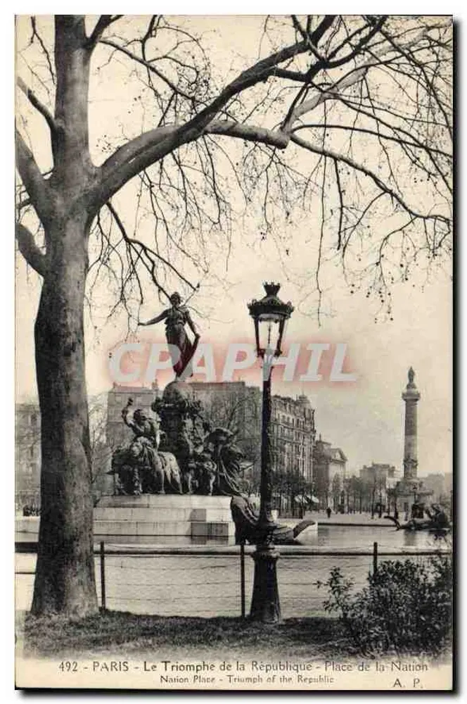 Paris - Der Sieg der Republik - Place de la Nation - A. P. - n° 492 - Vorderseite