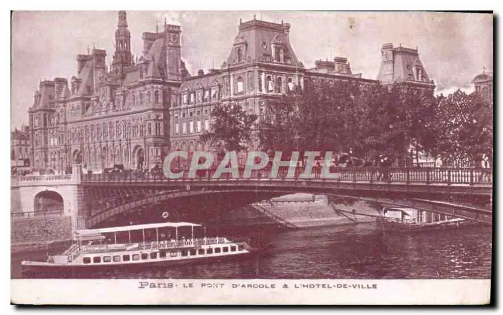 Paris — Der Pont d'Arcole & Rathaus — Verlag nicht sichtbar - Vorderseite