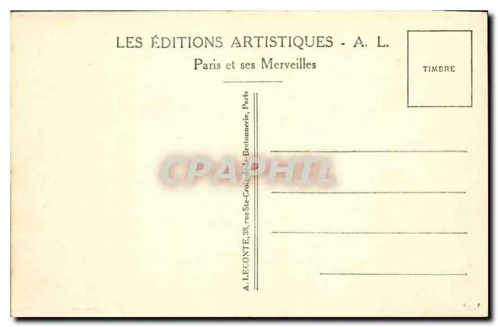 Paris — Avenida dos Campos-Élisée — editor A. L. - Verso