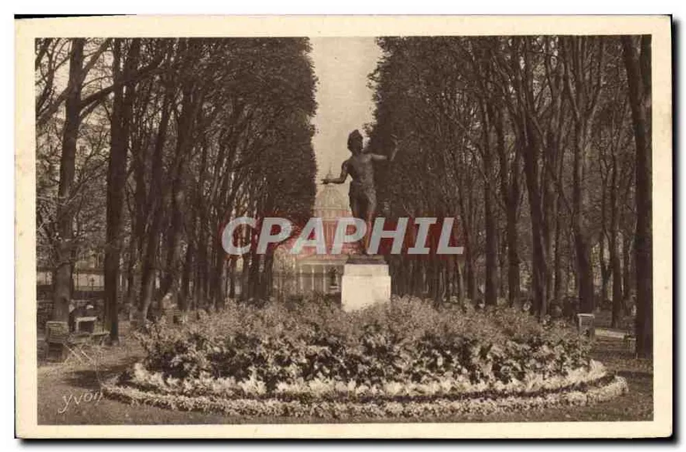 Jardim do Luxembourg — Estátua em um parque — Edição de Arte YVON, Série 5, N° 64 - Frente