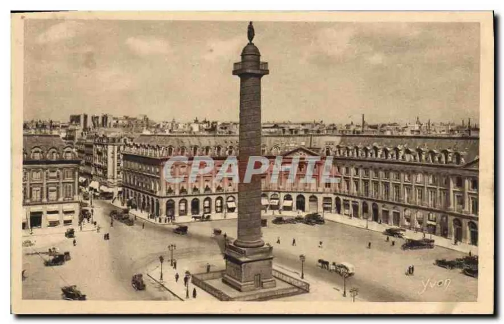 Praça Vendôme — Coluna Vendôme — Edição de Arte YVON, Neully-sur-Marne - Frente