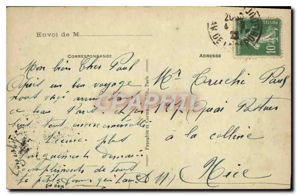 Paris - O Grande Palácio - A.P. - The Great Palace — editor A.P. n°70 - Verso