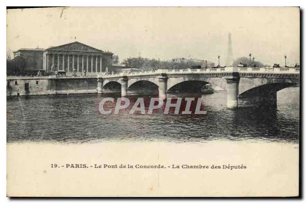 Paris - Der Pont de la Concorde - Die Kammer der Abgeordneten - Vorderseite